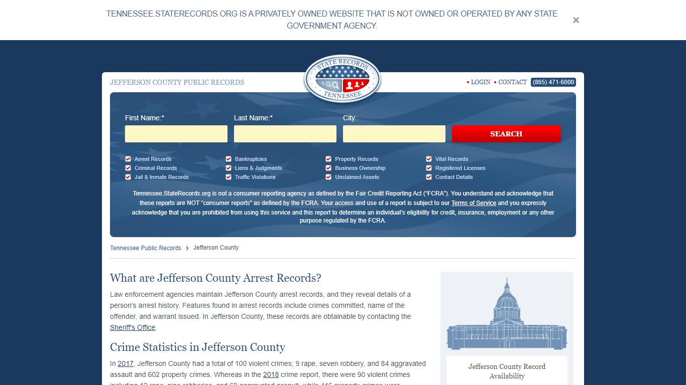 Jefferson County Arrest, Court, and Public Records | StateRecords.org